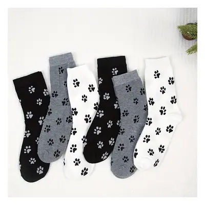 TEMU 6pcs Women's Mid-calf Socks - Cute & Fashionable Ballet Style In Black, White, And Gray | S