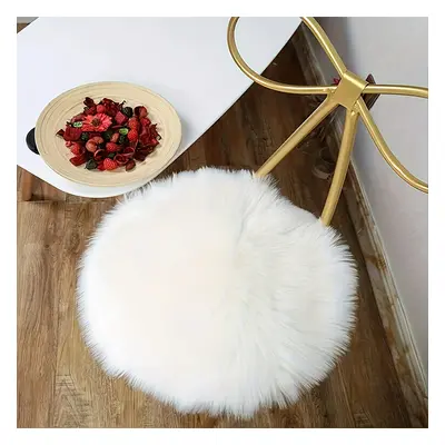 TEMU Plush Sheepskin Round Rug - Machine Washable, Fluffy & Lightweight For Living Room, Bedroom