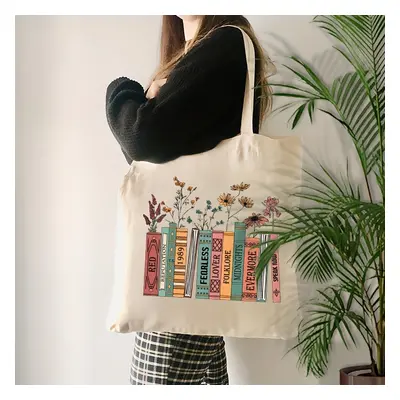 Album Tracks Taylor Pattern Tote Bag Canvas Shoulder Bag For Reusable Shopping Bag, Best Gift Fo