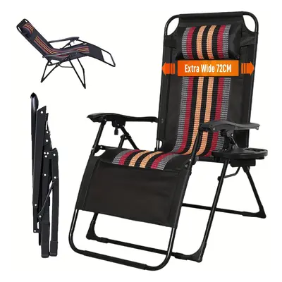 TEMU Folding Lounge Chair With Adjustable Headrest And Backrest, Portable And Lightweight, Perfe