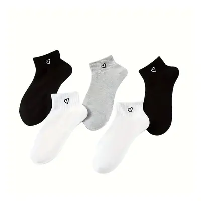 TEMU Pairs-8 Pairs-10 Pairs Black, White And Gray Socks For Women Boat Socks