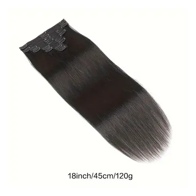 TEMU Straight Human Hair Clip In Hair Extensions Human Hair 8pcs Clips In Natural Human Hair Ext