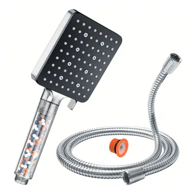 TEMU Shower Head And Hose 1.6m With Filter - Square High Pressure Bathroom Shower Heads (115* 10