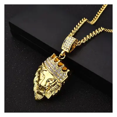 TEMU 30inch Cuban Chain Fashion Men Women Hip Hop Iced Out Crown Lion Pendant Necklace Jewelry