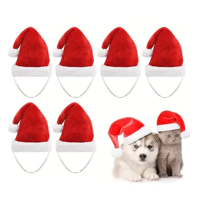 TEMU 6- Christmas Pet For And , And Pom-pom, Headwear For To Breeds, Washable, For Christmas Par