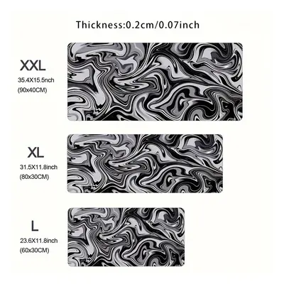 TEMU Black And White Topographic Map Seamless Large Mouse Pad Office Computer Gaming Accessories