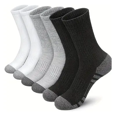 TEMU [autumn And Winter Models] Pairs/6 Pairs Black, White And Gray Comfortable, Breathable, Swe