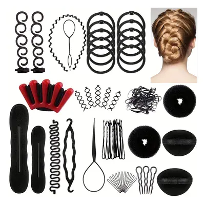 TEMU 81-piece Hair Styling Kit, Women's Hair Accessories Set, Hair Clips, Buns, Donuts, Hair Pin