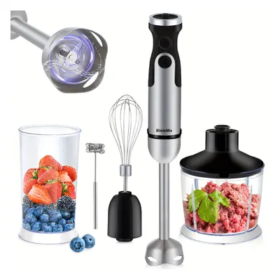 Biolomix 1000w 5-in-1 Hand Blender - Immersion Stick Mixer With Meat Grinder, Vegetable Chopper,