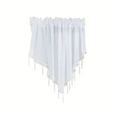 TEMU Modern Solid Color Triangle Curtain - Rod For Kitchen, Living Room, Coffee Area & Bedroom D