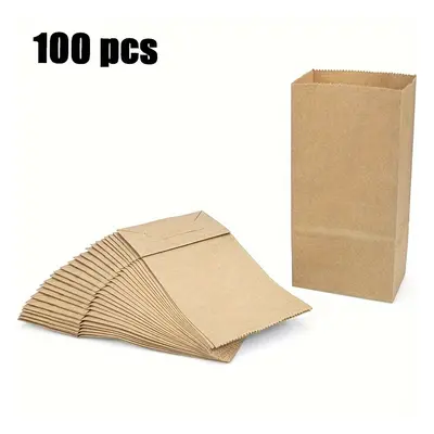 TEMU 100pcs, Kraft Bag Bag Bag, Bag, Disposable Box Takeaway Kraft , Nut Packaging Bag