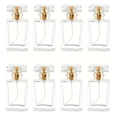 TEMU [popular ] 8pcs 30ml Glass Perfume Bottles, Refillable Transparent Travel Spray Bottles Mis