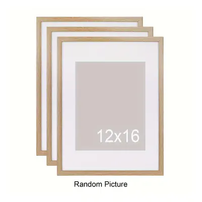 TEMU 3pcs Set Chic Brown 12x16 Photo Frames - Horizontal Or Vertical Display For Living Room, Ha