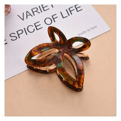 TEMU Vintage Elegant Hair Claw Clip - Acetic Acid Material, Middle-sized, Shape With Color Print