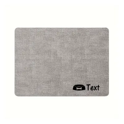 TEMU Customizable Grey Pet Feeding Mat For - Waterproof, Non-slip With Personalized Text, Multip