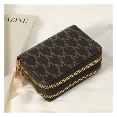 TEMU New Retro Printed Women's Minimalist Short Wallet With Double Zippers Around, Fashionable ,