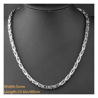 TEMU Men's Stainless Steel Chain Necklace - /cuban Link Style, Stainless Steel, No Plating, Pend