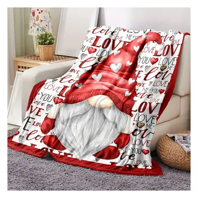 TEMU 1pc Gnome Blanket Throw With Love English Letters, Love You Throw Blanket For Couch Sofa Be