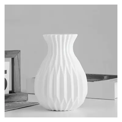 TEMU Modern -inspired Plastic Vase - Minimalist Flower Pot For Living Room & Office Decor, No Po