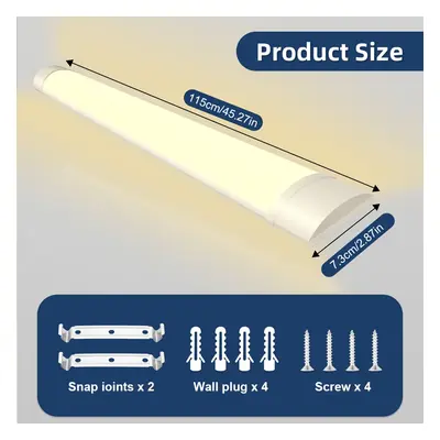 TEMU 30cm 60cm 90cm 120cm Led Batten Tube Light Shop Lights Led Shop Light Fixture Workbench Gar