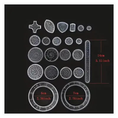 TEMU 22pcs Professional Ruler Set: Transparent Magic Templates To Create Spiral Diagrams
