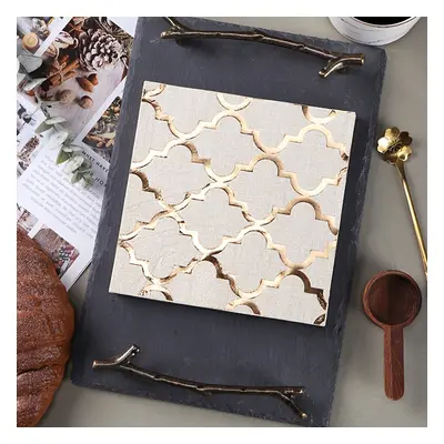 TEMU 33*33cm Double-layer Hot Stamping Printed Napkin Paper Ordinary Party Hotel Coffee Shop Tab