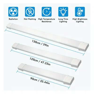TEMU 2pack 3ft/4ft/5ft Led Shop Light 4500k/6500k Daylight Fixture Utility Ceiling Lights, Led S