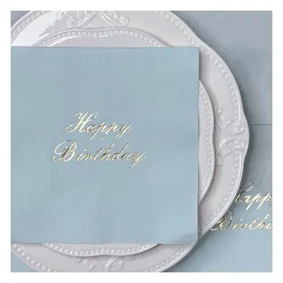 TEMU 16pcs Blue Foil Napkins 13x13 Inch - Party Decorations, Restaurants & Dessert Shops