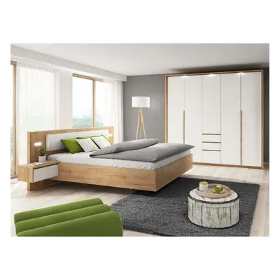 Schlafzimmerset Xelo-Rahmenbetten, Kleiderschrank, Nachttische