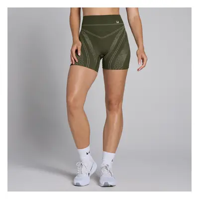 MP Damen Tempo Nahtlose Linear-Shorts – Dunkles Olivgrün