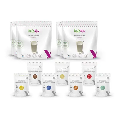 Protein-Shake für 4 Wochen 1. Shake-Aroma: Schokolade, 2. Shake-Aroma: Karamell, 3. Shake-Aroma:
