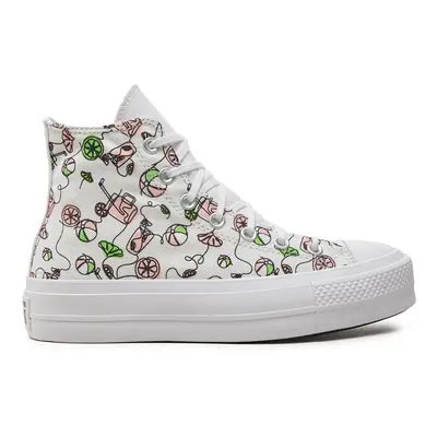 Sneakers aus Stoff Converse Chuck Taylor All Star Lift Platform Pink Lemonade A07561C Weiß