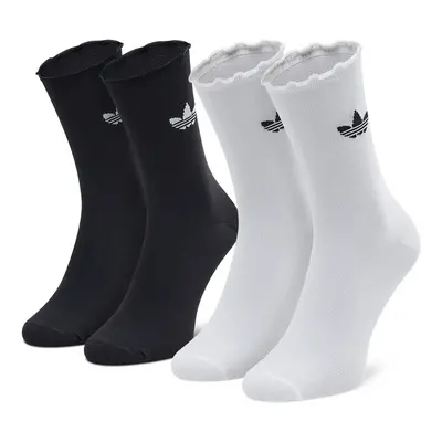 2er-Set hohe Unisex-Socken adidas Ruffle Crw 2Pp HC9532 Schwarz