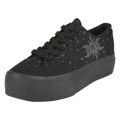 Gothicana by EMP Plateau Sneaker with Stars, Moon and Sun Creepers schwarz in