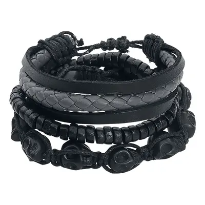 Rock Rebel by EMP Skulls Armband-Set schwarz grau