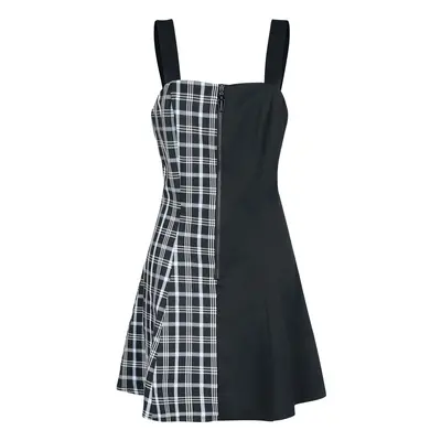 Banned Alternative Death Check Dress Kurzes Kleid schwarz blau in