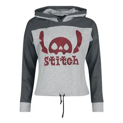 Lilo & Stitch Skeleton Stitch Kapuzenpullover dunkelgrau hellgrau in