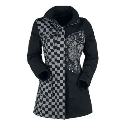 Rock Rebel by EMP schwarz/graue Jacke mit Nieten und Print Winterjacke grau schwarz in