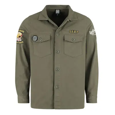 Five Finger Death Punch Amplified Collection - Military Shirt - Shacket Langarmhemd khaki in