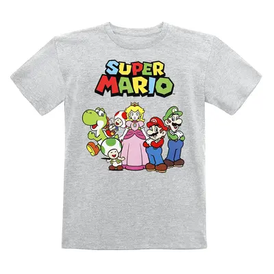 Super Mario Kids - Charaktere T-Shirt grau meliert in