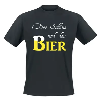 Alkohol & Party Der Schöne und das Bier T-Shirt schwarz in