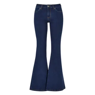 Urban Classics Ladies Organic Low Waist Flared Denim Jeans blau in