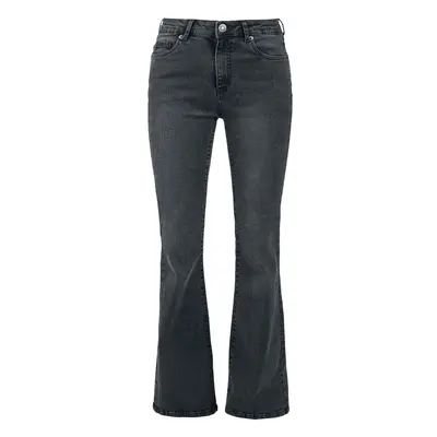 Urban Classics Ladies High Waist Flared Denim Pants Jeans schwarz in