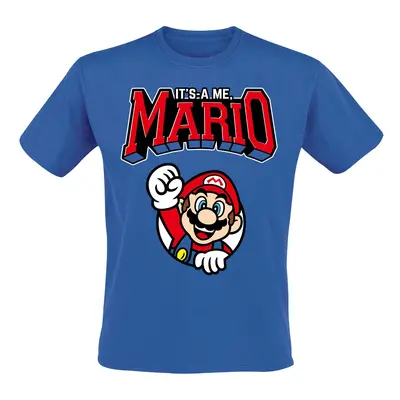 Super Mario Varsity T-Shirt blau in