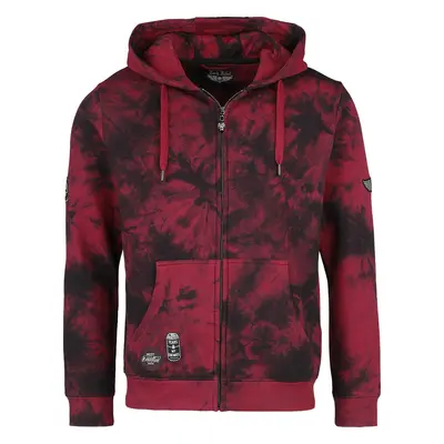 Rock Rebel by EMP Tie Dye Hoody Jacket Kapuzenjacke schwarz rot in