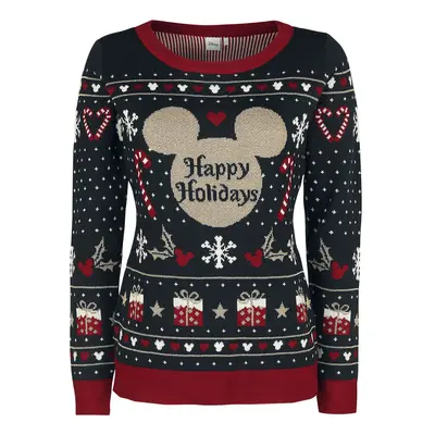 Micky Maus Happy Holidays Weihnachtspullover multicolor in