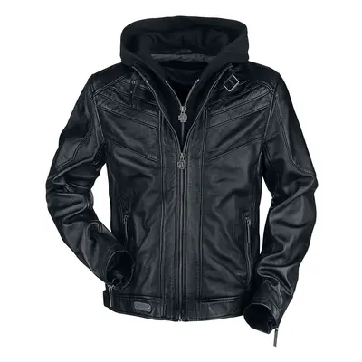 Rammstein Logo Lederjacke schwarz in