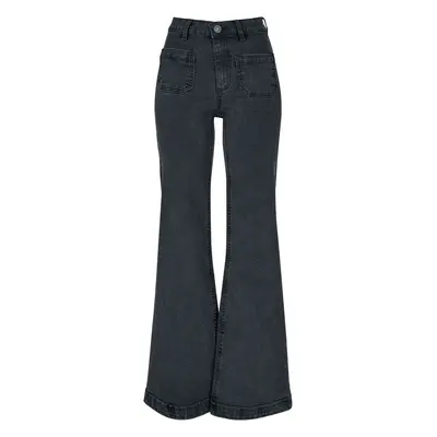 Urban Classics Ladies Vintage Flared Denim Pants Jeans schwarz in