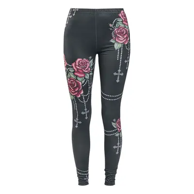 Rock Rebel by EMP Leggings mit Rosen und Kreuzen Leggings schwarz in