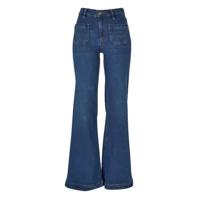 Urban Classics Ladies Vintage Flared Denim Pants Jeans denim blau in